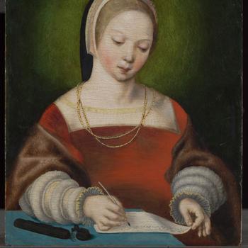 A Young Woman Writing