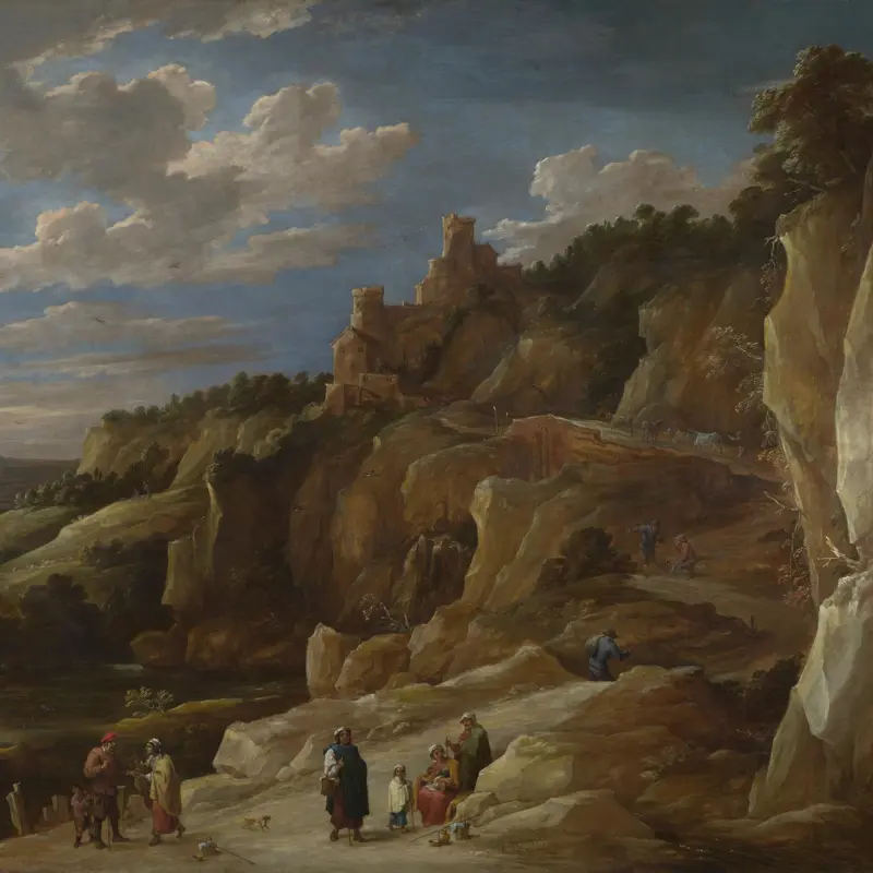 A Gipsy Fortune Teller in a Hilly Landscape