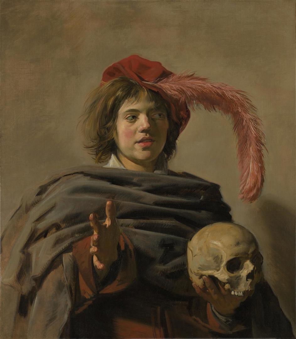 Young Man holding a Skull (Vanitas) by Frans Hals