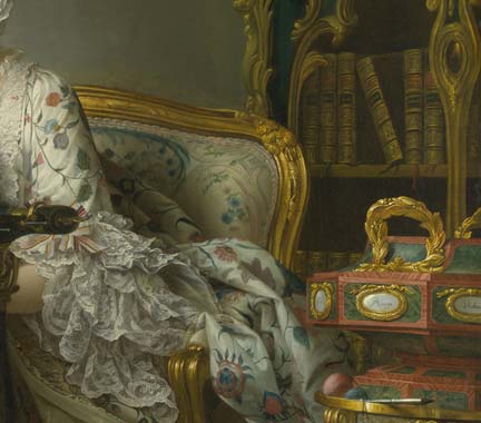 Detail from Drouais, 'Madame de Pompadour at her Tambour Frame', 1763-4