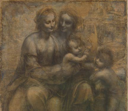 Detail from Leonardo, 'The Virgin and Child with Saint Anne and Saint John the Baptist, about 1499-1500