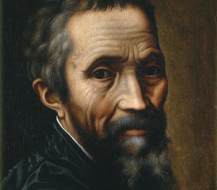 Detail from Marcello Venusti'Portrait of Michelangelo' 1535