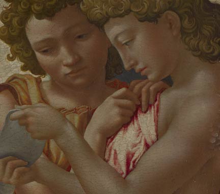 Detail from Michelangelo, 'The Manchester Madonna', about 1497