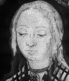 fig. 5 Infrared reflectogram of NG6511.1 showing a detail of the head of Saint Apollonia