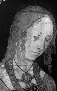 fig. 6 Infrared reflectogram of NG6511.2 showing the head of Saint Christina