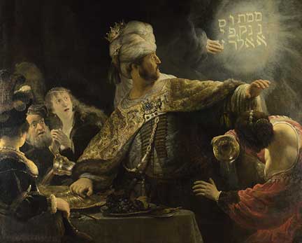 Rembrandt, 'Belshazzar's Feast', about 1635