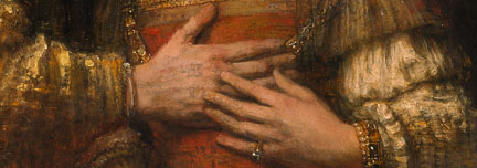 Detail from Rembrandt, 'Portrait of a Couple as Isaac and Rebecca, known as ‘The Jewish Bride’', about 1665 © Rijksmuseum, Amsterdam