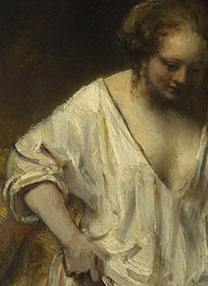 Detail from Rembrandt, 'A Woman bathing in a Stream (Hendrickje Stoffels?)', 1654