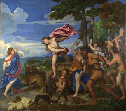 Detail from Titian, 'Bacchus and Ariadne', 1520-3