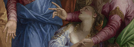 Detail from Paolo Veronese, 'The Conversion of Mary Magdalene', about 1548 © The National Gallery, London