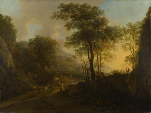 Jan Both: 'A Rocky Landscape with an Ox-cart'