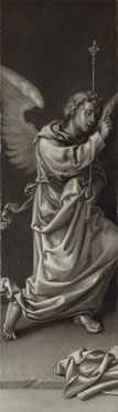 Circle of Pieter Coecke van Aalst, 'The Archangel Gabriel: Reverse of Left Hand Shutter', probably 1525-35