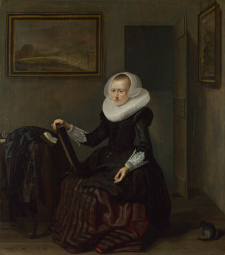 Pieter Codde: 'A Woman holding a Mirror'