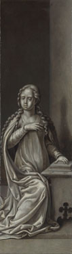 Circle of Pieter Coecke van Aalst: 'The Virgin Annunciate: Reverse of Right Hand Shutter'
