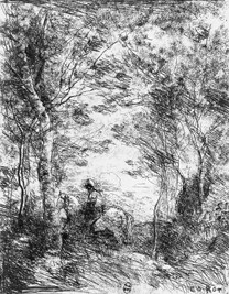 Corot, ‘Le petit cavalier sous bois’, 1854