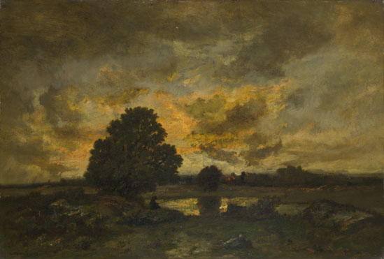 Narcisse-Virgilio Diaz de la Peña: 'Common with Stormy Sunset'