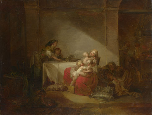 Attributed to Jean-Honoré Fragonard: 'Interior Scene'