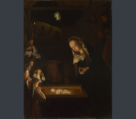 Detail from Geertgen tot Sint Jans, The Nativity at Night, possibly about 1490