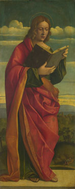 Attributed to Gerolamo da Santacroce: 'A Youthful Saint Reading'