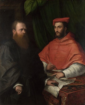 Attributed to Girolamo da Carpi: 'Cardinal Ippolito de' Medici and Monsignor Mario Bracci'
