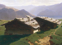 Detail from Alexandre Calame, Chalets at Rigi, 1861