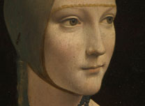 Detail from Leonardo da Vinci, 'Portrait of Cecilia Gallerani (The Lady with an Ermine)', about 1489-90.