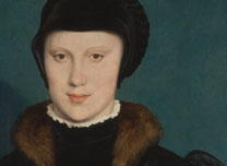 Detail from Holbein, 'Christina of Denmark, Duchess of Milan'