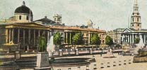 Trafalgar Square through a postcard
