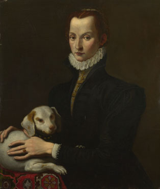 Italian: 'Portrait of a Lady with a Dog'
