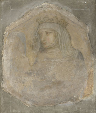 Workshop of Pietro Lorenzetti: 'A Crowned Female Figure (Saint Elizabeth of Hungary?)'