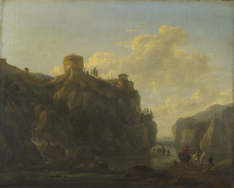 Lodewijck van Ludick: 'A River between Rocky Cliffs'