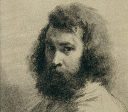 Portrait of Jean-François Millet - millet-jean-francois-c-face-half