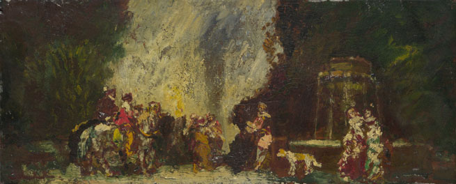 Adolphe Monticelli: 'Meeting Place of the Hunt'