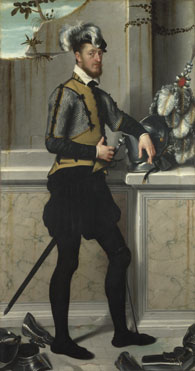 Giovanni Battista Moroni: 'A Knight with his Jousting Helmet'