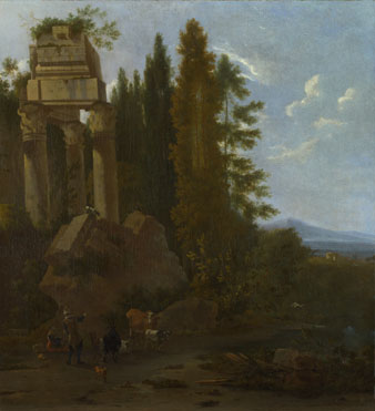 Frederick de Moucheron: 'A Landscape with Classical Ruins'