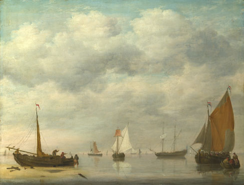 Jan van Os: 'Dutch Vessels in Calm Water'