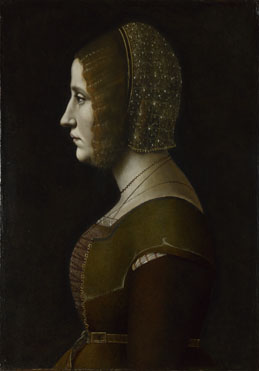 Attributed to Giovanni Ambrogio de Predis: 'Profile Portrait of a Lady'
