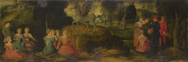 Attributed to Girolamo Romanino: 'Pegasus and the Muses'