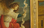 Detail of Gaudenzio Ferrari, Panels from an Altarpiece: The Annunciation in Room A Screen 11