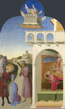 Sassetta: 'Saint Francis and the Poor Knight, and Francis's Vision'