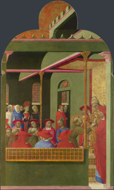 Sassetta: 'Saint Francis before Pope Honorius III'