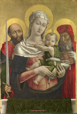 Bartolomeo Vivarini: 'The Virgin and Child with Saints Paul and Jerome'