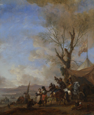 Philips Wouwermans: 'Cavalrymen halted at a Sutler's Booth'