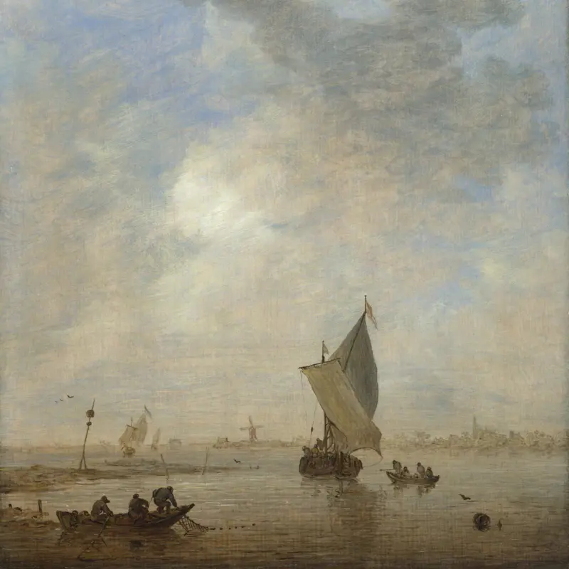 Fishermen hauling a Net