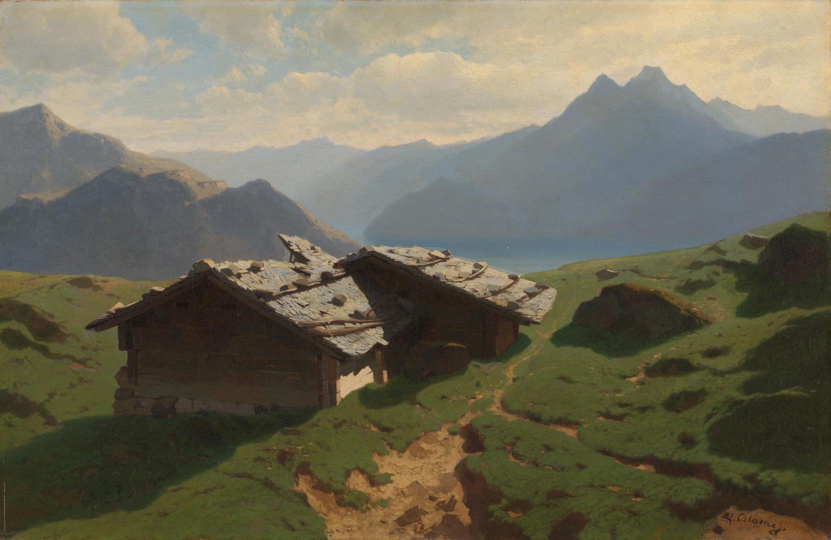 Chalets at Rigi by Alexandre Calame