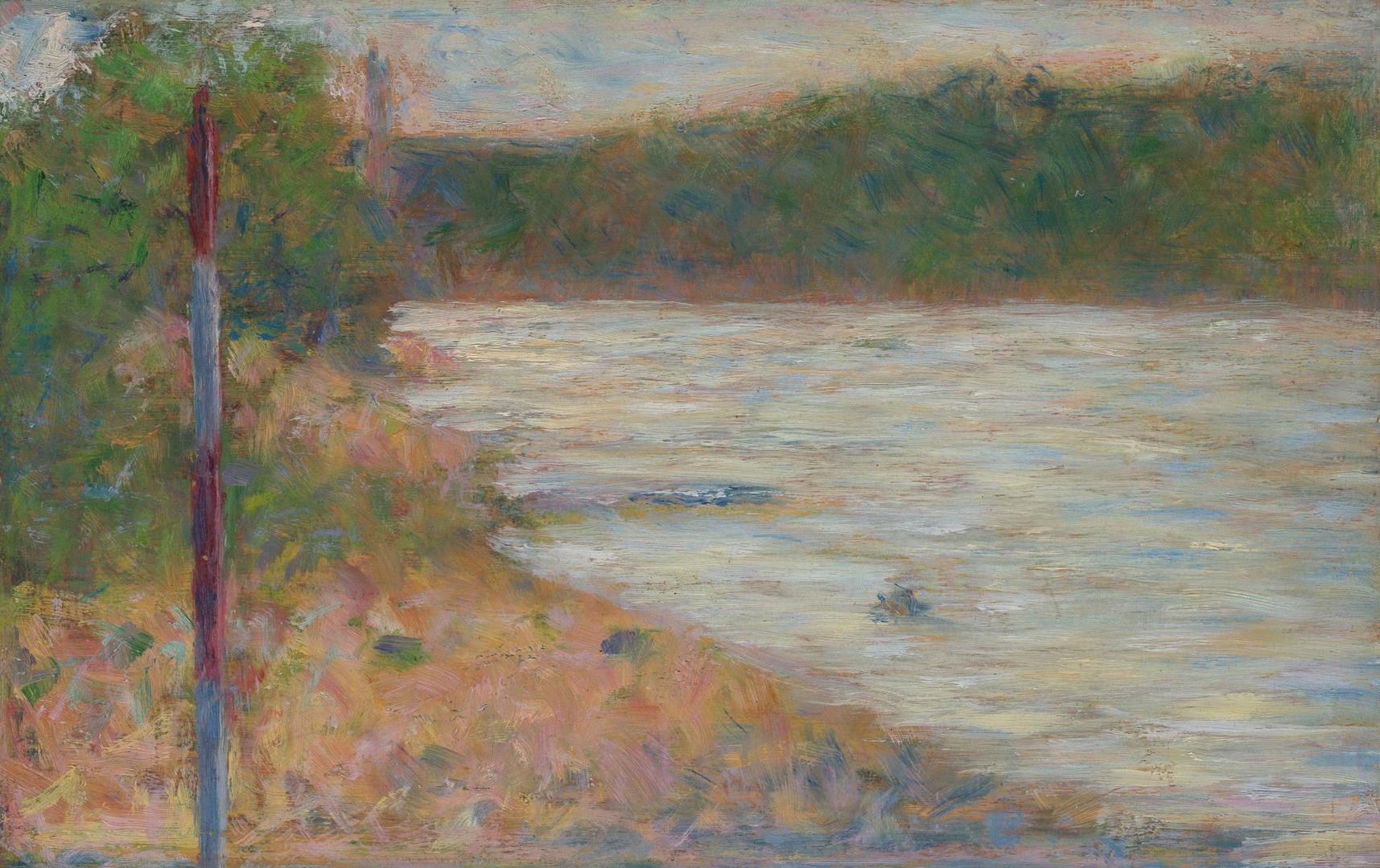 A River Bank (The Seine at Asnières) by Georges Seurat