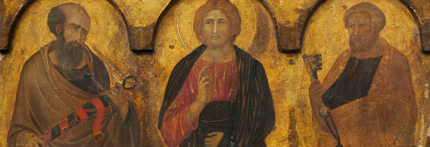 Detail from Lorenzetti, 'Christ between Saints Paul and Peter'