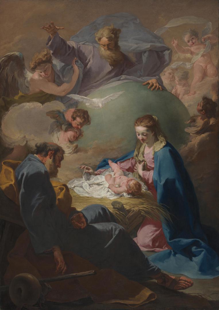 The Nativity with God the Father and the Holy Ghost by Giovanni Battista Pittoni