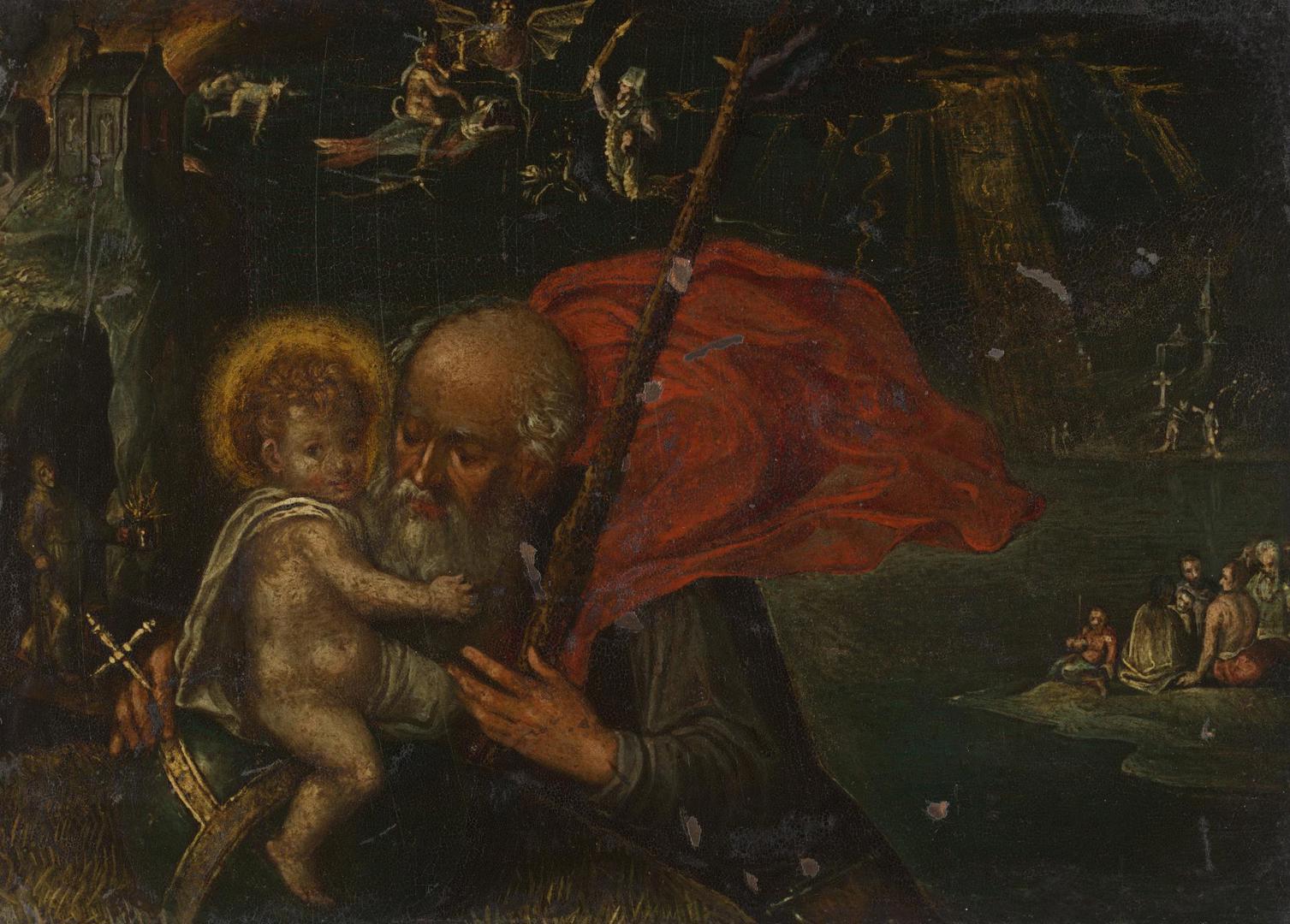 Saint Christopher carrying the Infant Christ by German