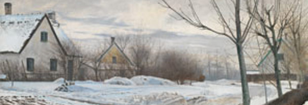 Detail from Laurits Andersen, Ring Road in the Village of Baldersbronde (Winter Day), 1912